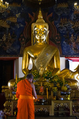 Big Buddha statue in Wat Nang Chee, Bangkok.