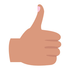 thumbs up hand. success hand. on white background. vector . on white background