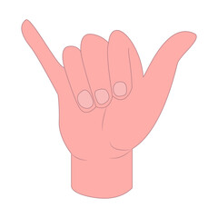open finger in hand. vector illustration. on white background