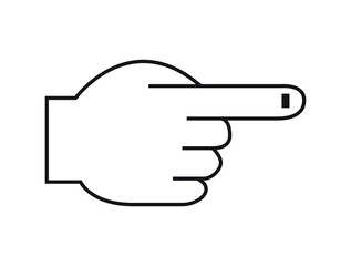 hand outline. Vector flat outline icon illustration isolated on white background.