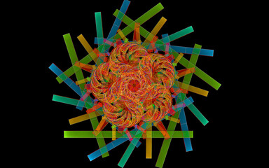 Abstract multicolored fractal. 3D rendering.