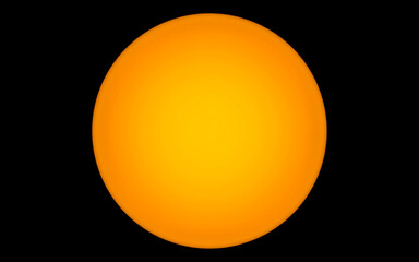 Yellow disk on a black background. Computer Generated Art. 3D rendering.