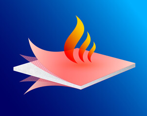 Fireproof gypsum board corner close up. Texture construction material synthetic fiber with fireproof insulation, waterproofing. Vector 3D. Can fabric ads, industrial.