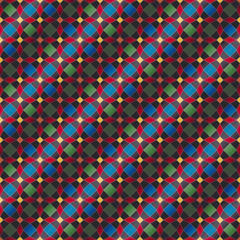 Seamless, Vector Image of Stylized Rhombuses, Squares and Trapezoids in A Red-Green Gradient. Can Be Used in Design and Textiles