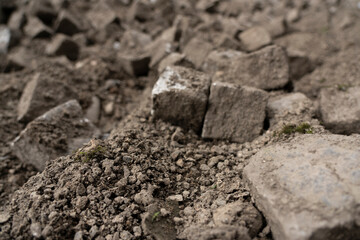 pavement repair, remove old stones