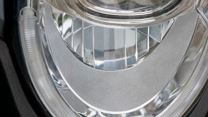 close up of modern headlight