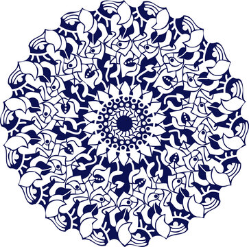 beautiful and colorful hand drawn mandala