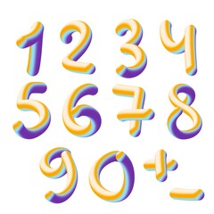 Set with numbers for stickers and cards and kids and shops and hobbies and school