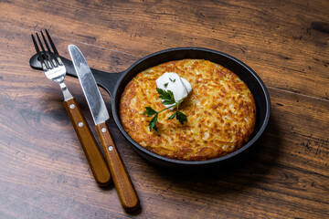 タイトル 	ジャガイモのガレット　French cuisine, shredded potato galette