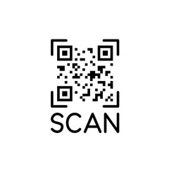 Scan a qr code as a form of payment or a weblink. Pixel perfect, editable stroke line icon