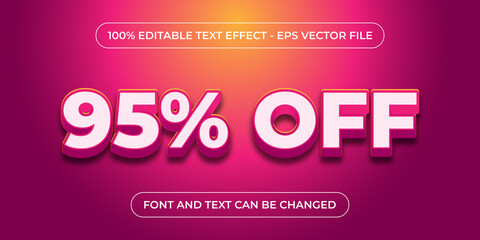 red discount sale 95% off 3d editable text effect with gradient color