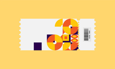 Geometric design ticket template background concept