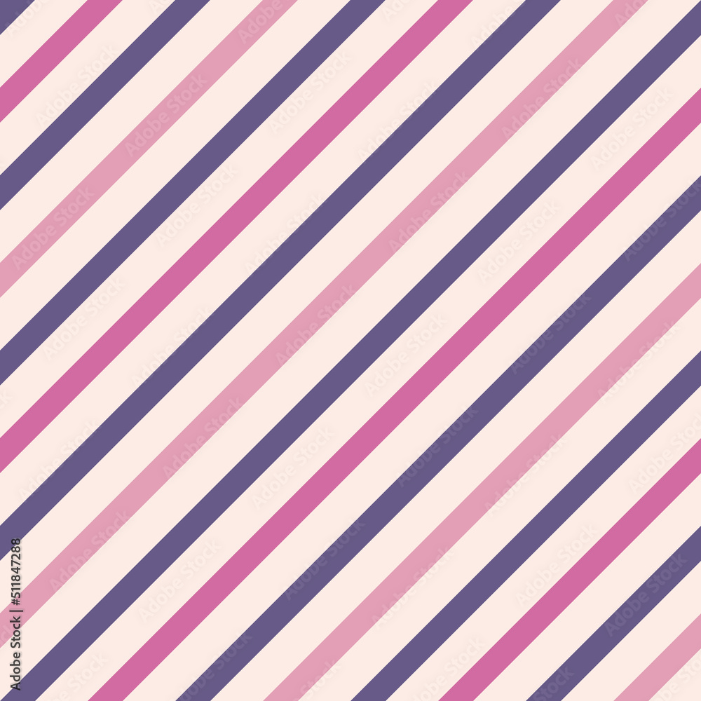 Poster Pink diagonal stripes. Vector simple pattern of identical stripes.