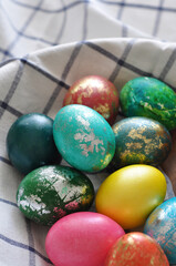 beautiful colorful decorated easter eggs