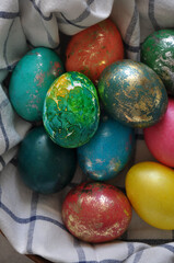beautiful colorful decorated easter eggs