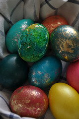 beautiful colorful decorated easter eggs