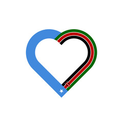 unity concept. heart ribbon icon of somalia and kenya flags. vector illustration isolated on white background
