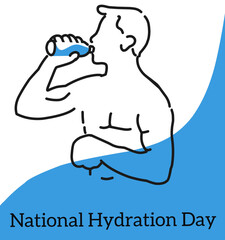 National Hydration Day. June 23. Annual health awareness concept for banner, poster, card and background design.