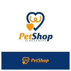 Love Pet Logo Design Template. Pet logo concept vector. Emblem, Creative Symbol, Icon