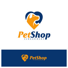 Love Pet Logo Design Template. Pet logo concept vector. Emblem, Creative Symbol, Icon