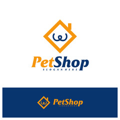 Pet Home Logo Design Template. Pet logo concept vector. Emblem, Creative Symbol, Icon