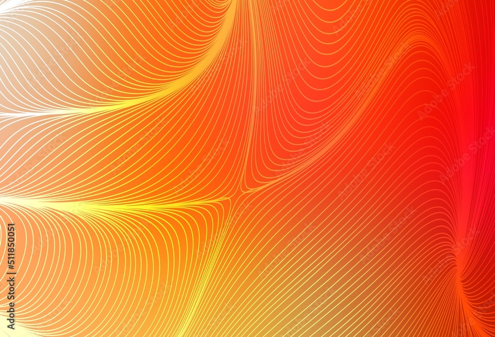 Poster light red, yellow vector texture with colored lines.