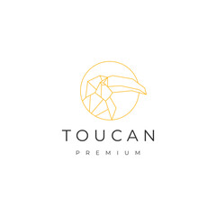 Toucan geometric logo design icon template