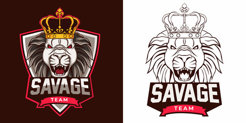 lion esport logo mascot design