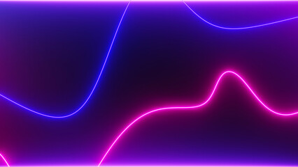 3d render of flash neon and light glowing on dark scene. Speed light moving lines.