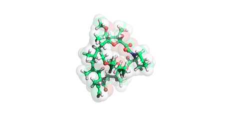 Tacrolimus, anticancer drug, 3D molecule