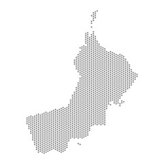 Obraz premium vector illustration of dotted map of Oman