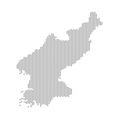 Obraz premium vector illustration of dotted map of North Korea