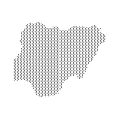 vector illustration of dotted map of Nigeria