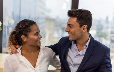 Happiness business person discuss and meeting in the office.