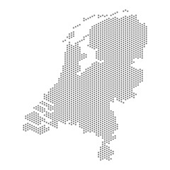 Fototapeta na wymiar vector illustration of dotted map of Netherlands
