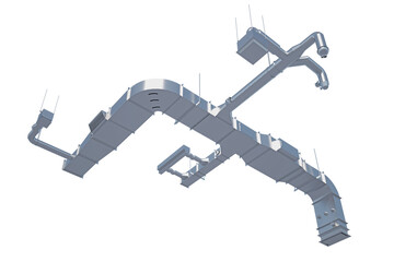 ventilation system element isolated on white bottom view