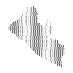 vector illustration of dotted map of Liberia