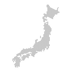 Fototapeta na wymiar vector illustration of dotted map of Japan