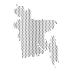 Fototapeta na wymiar vector illustration of dotted map of Bangladesh