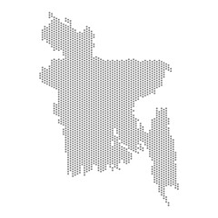 Obraz premium vector illustration of dotted map of Bangladesh
