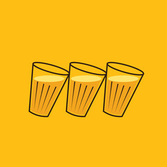 Indian hot drink vector. Indian chai icon. Chai is Indian drink. 