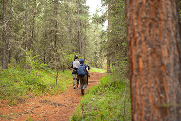 Obraz premium rodzinny spacer po lesie