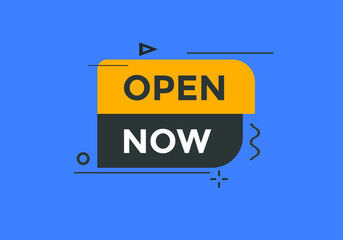 Open Now text button. Web button banner template Open Now
