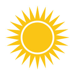 Sun icon isolated on white background