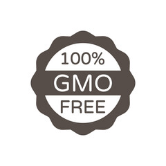 Gmo free black vector label. Product stamp, sticker or badge.