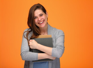 Fototapeta premium Smiling woman isolated portrait