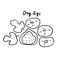 Dry figs. Vector simple outline icon .