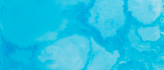 Blue turquoise aquamarine color gradient background. Abstract background of blue-turquoise shades on liquid. Fluid art