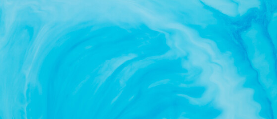 Blue turquoise aquamarine color gradient background. Abstract background of blue-turquoise shades on liquid. Fluid art