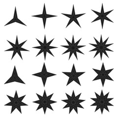 Isolated on a white background set fo star symbols.